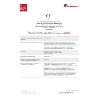 EUROVENT Membrana Dachowa VSTRONG 200 g/m2 - 75m2